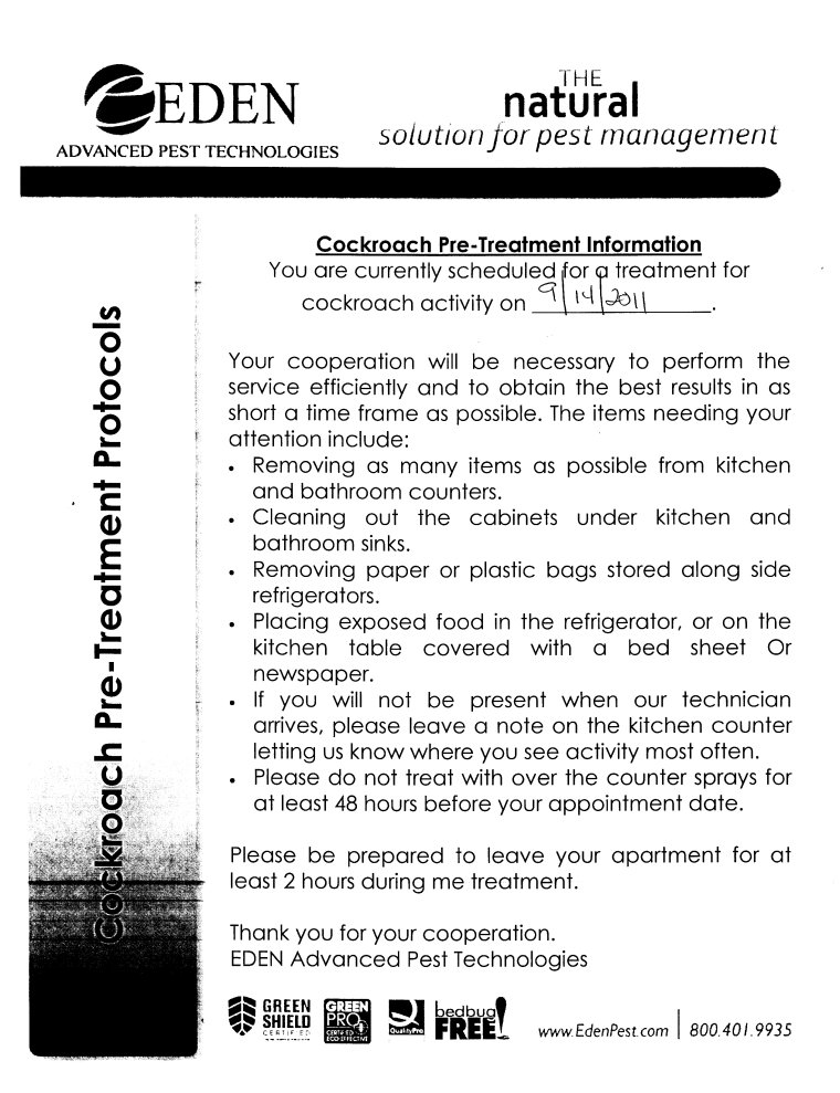 Notice Of Entry / Inspection - Eden Page 2