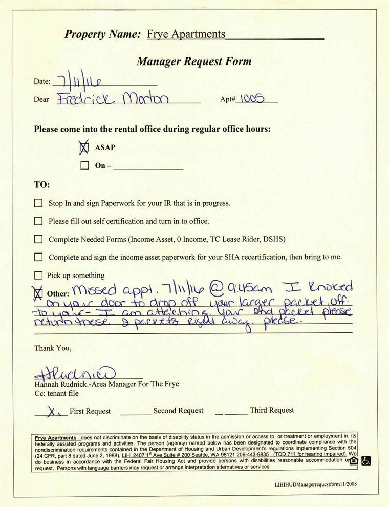 Manager Request Form / Annual Review
