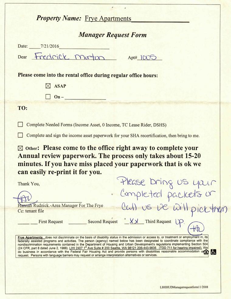 Manager Request Form / Annual Review