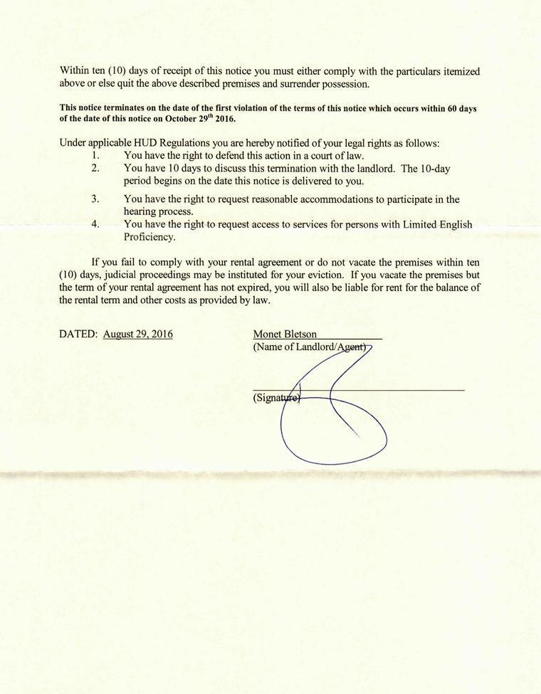 10 Day Notice About Annual Review Page 2