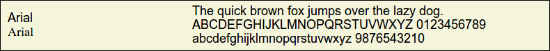 Picture Preview of The Font Arial 