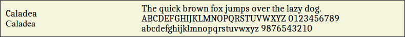 Picture Preview of The Font Caladea 