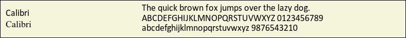 Picture Preview of The Font Calibri