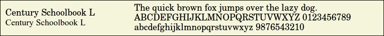 Picture Preview of The Font Century Schoolbook L 