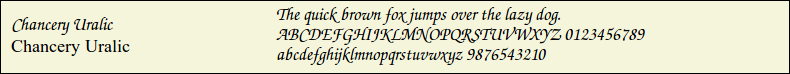 Picture Preview of The Font Chancery Uralic 