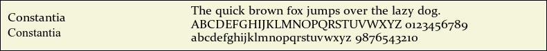 Picture Preview of The Font Constantia
