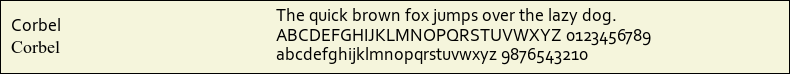 Picture Preview of The Font Corbel