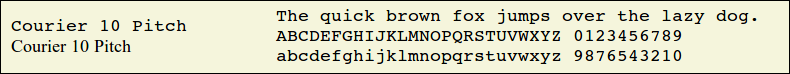 Picture Preview of The Font Courier 10 Pitch 