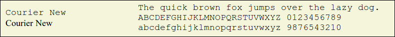 Picture Preview of The Font Courier New 