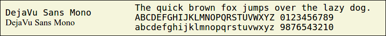 Picture Preview of The Font DejaVu Sans Mono 