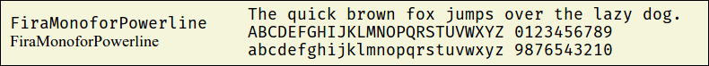 Picture Preview of The Font Fira Mono for Powerline 