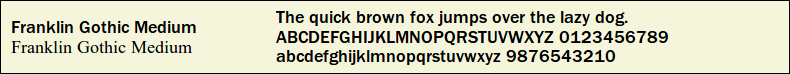 Picture Preview of The Font Franklin Gothic Medium 
