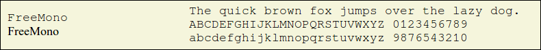 Picture Preview of The Font FreeMono 