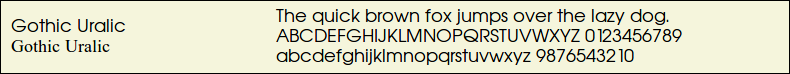 Picture Preview of The Font Gothic Uralic 