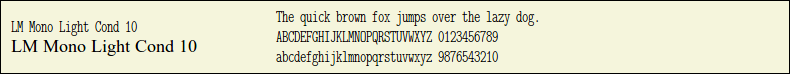 Picture Preview of The Font LM Mono Light Cond 10 