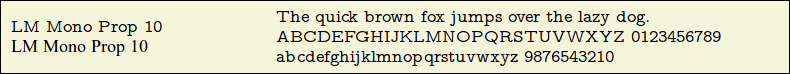 Picture Preview of The Font LM Mono Prop 10 