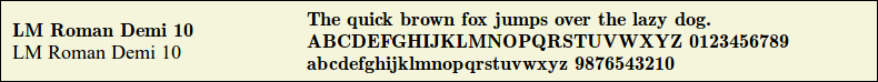 Picture Preview of The Font LM Roman Demi 10 