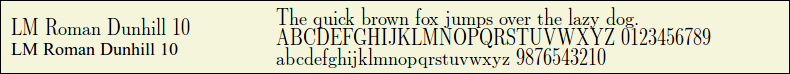 Picture Preview of The Font LM Roman Dunhill 10 