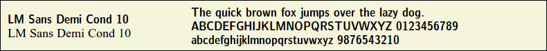 Picture Preview of The Font LM Sans Demi Cond 10 