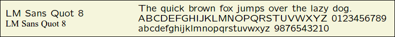Picture Preview of The Font LM Sans Quot 8 