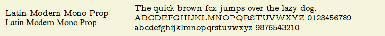 Picture Preview of The Font Latin Modern Mono Prop 
