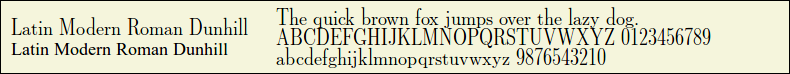 Picture Preview of The Font Latin Modern Roman Dunhill 