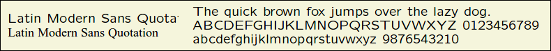Picture Preview of The Font Latin Modern Sans Quotation 