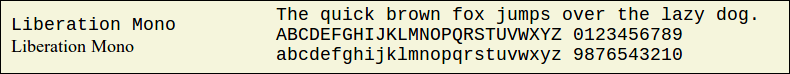 Picture Preview of The Font Liberation Mono 