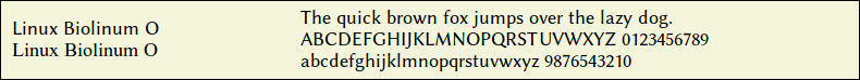 Picture Preview of The Font Linux Biolinum O 