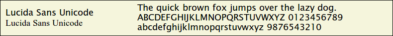Picture Preview of The Font Lucida Sans Unicode 