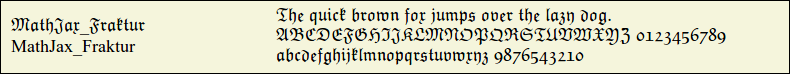 Picture Preview of The Font MathJax_Fraktur 