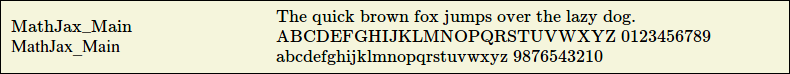 Picture Preview of The Font MathJax_Main 
