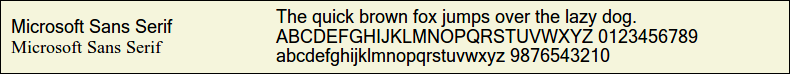 Picture Preview of The Font Microsoft Sans Serif 