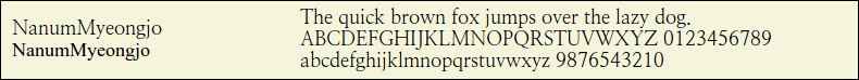 Picture Preview of The Font NanumMyeongjo 