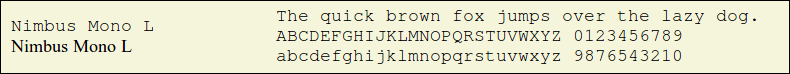 Picture Preview of The Font Nimbus Mono L 