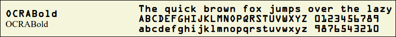 Picture Preview of The Font OCRABold 