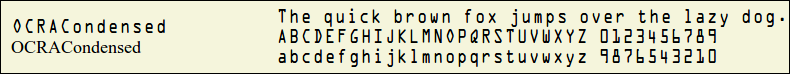 Picture Preview of The Font OCRACondensed 