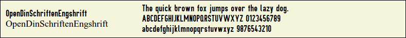 Picture Preview of The Font OpenDinSchriftenEngshrift 