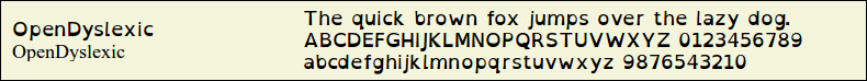 Picture Preview of The Font OpenDyslexic 