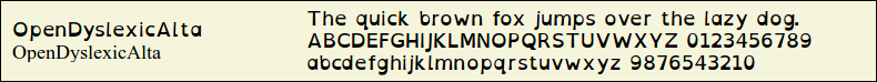 Picture Preview of The Font OpenDyslexicAlta 