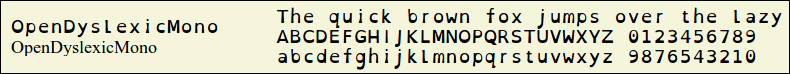 Picture Preview of The Font OpenDyslexicMono 