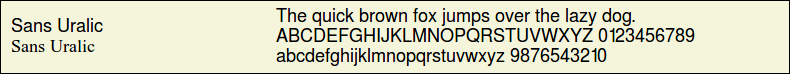 Picture Preview of The Font Sans Uralic 