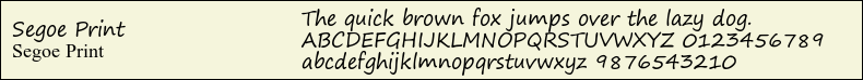 Picture Preview of The Font Segoe Print