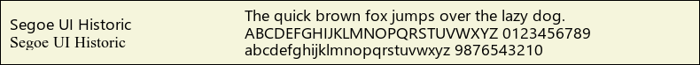 Picture Preview of The Font Segoe UI Historic