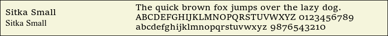 Picture Preview of The Font Sitka Small