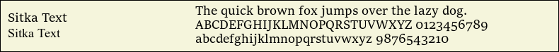 Picture Preview of The Font Sitka Text