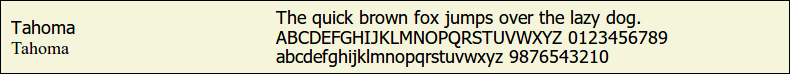 Picture Preview of The Font Tahoma 