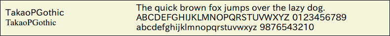 Picture Preview of The Font TakaoPGothic 