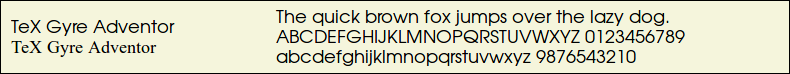 Picture Preview of The Font TeXGyreAdventor 