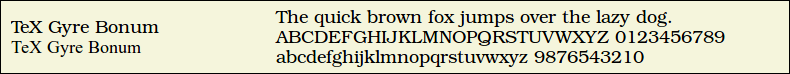 Picture Preview of The Font TeXGyreBonum 